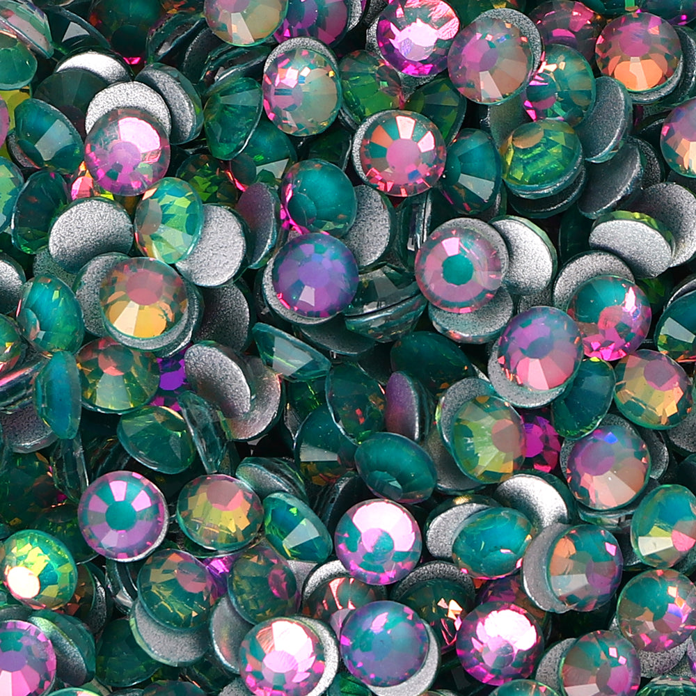 Crystal Emerald Glass FlatBack Rhinestones Silver Back Secondary image