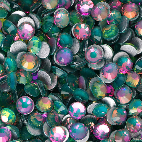 Crystal Emerald Glass Flatback -Strass Silber Rücken Zweitbild