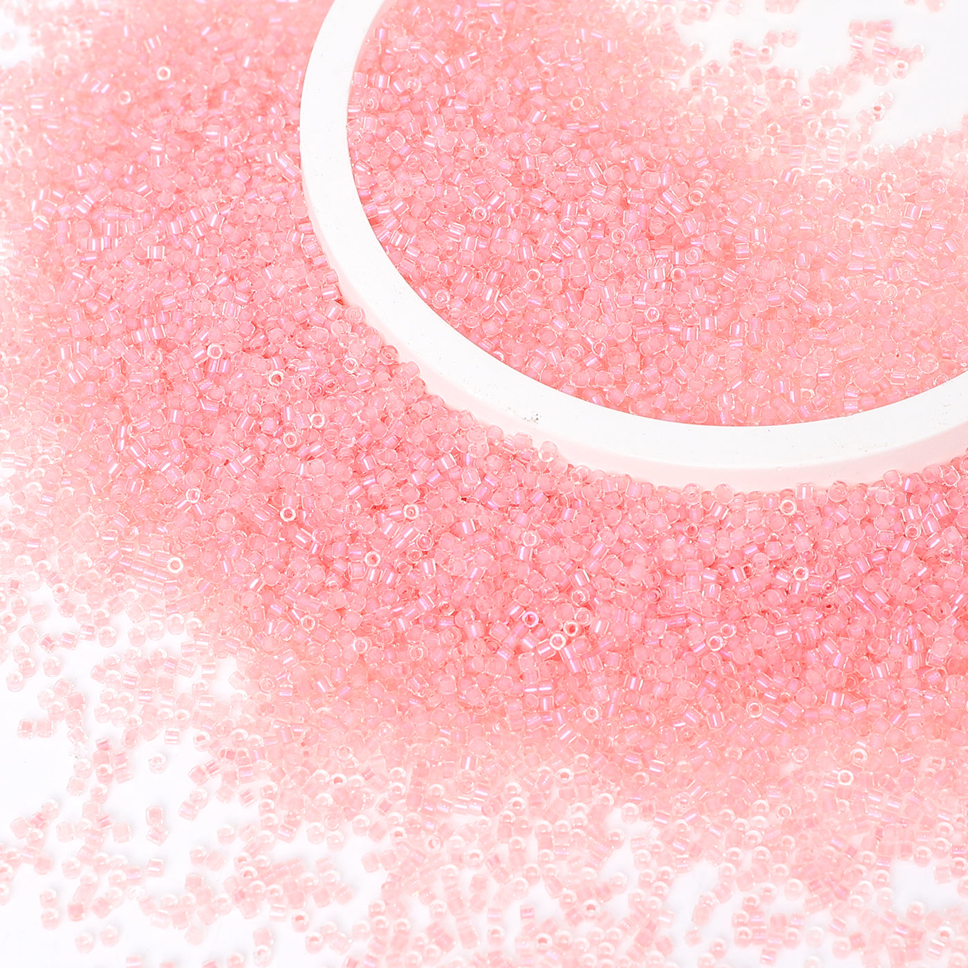 Transparent Color Lined Pink Hight Quality Glass Cylinder Seed Beads 1.6 MM Size DJS5005 Secondary image
