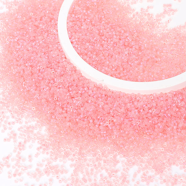 Transparent Color Lined Pink Hight Quality Glass Cylinder Seed Beads 1.6 MM Size DJS5005 WholesaleRhinestone