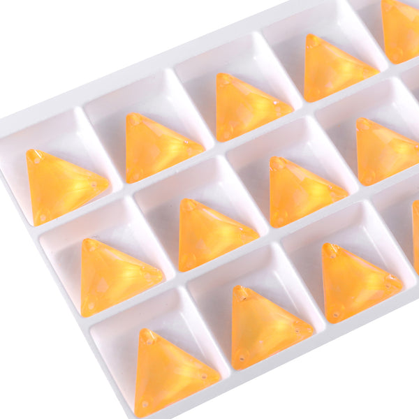 Electric Neon Sunflower Triangle Shape High Quality Glass Sew-on Rhinestones WholesaleRhinestone