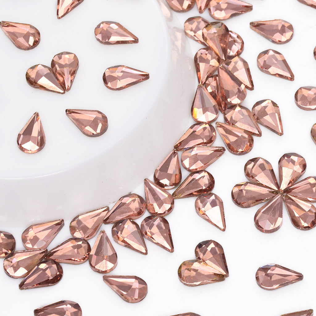 Raindrop Shape Champagne Flat Back Fancy Rhinestones WholesaleRhinestone