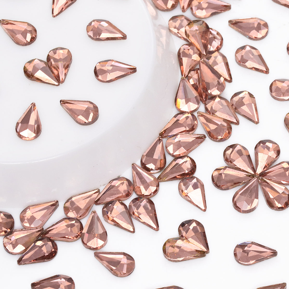 Raindrop Shape Champagne Flat Back Fancy Rhinestones WholesaleRhinestone