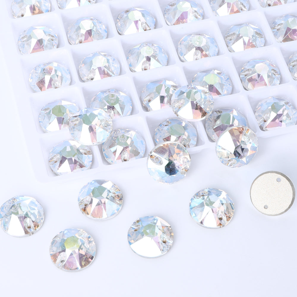 Transmisión de cristal Xirius Redonda de alta calidad Glass Revy-On Rhinestones Imagen secundaria del producto