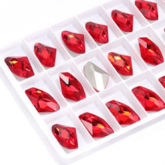Light Siam Galactic Shape High Quality Glass Pointed Back Fancy Rhinestones
