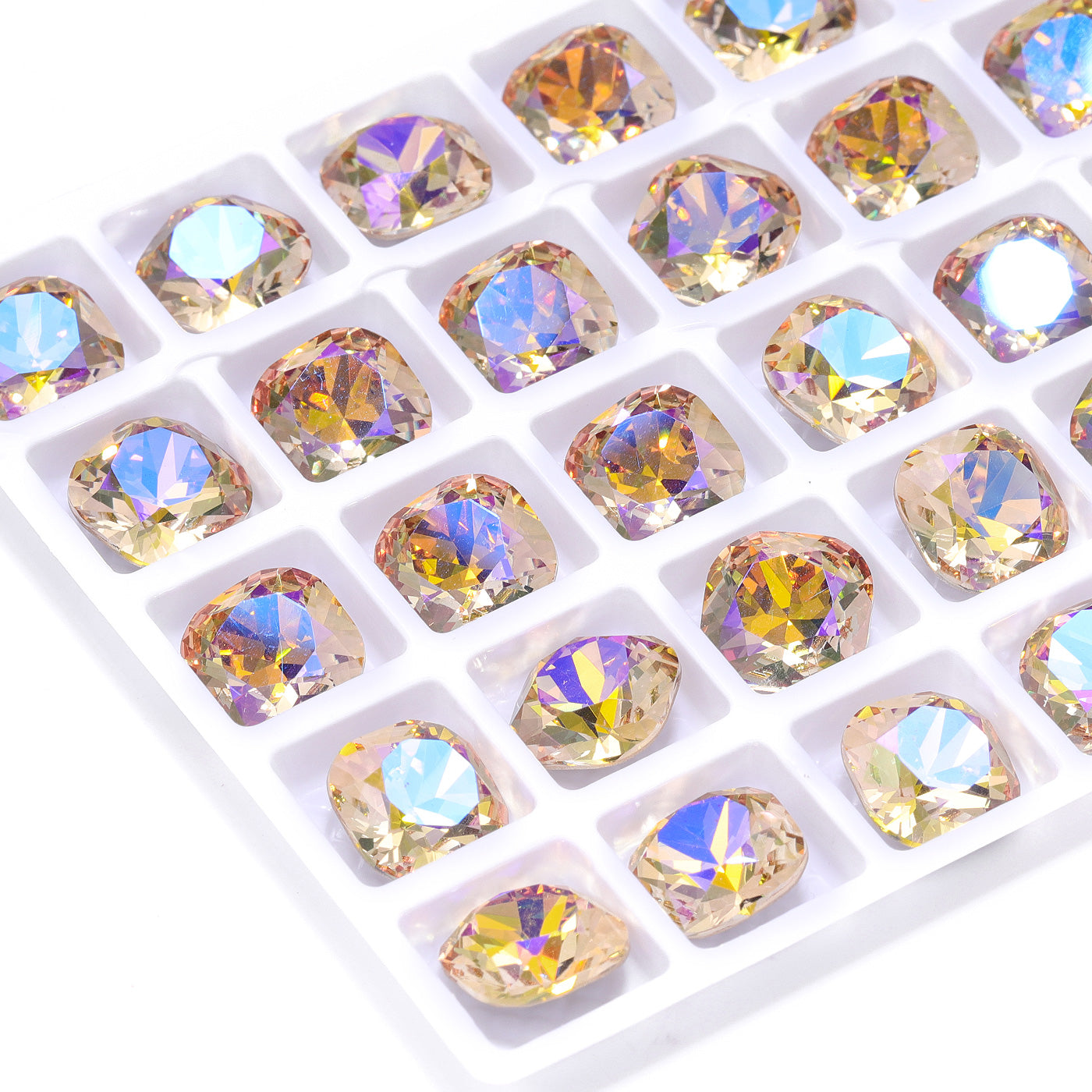 Paradise Shine Cushion Square Shape High Quality Glass Spiss Back Fancy Rhinestones Secondary image