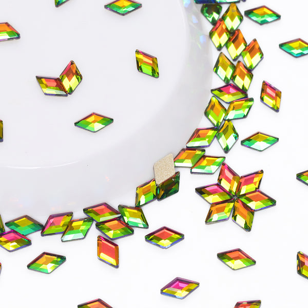 Rhombus Shape Rainbow Flat Back Fancy Rhinestones WholesaleRhinestone