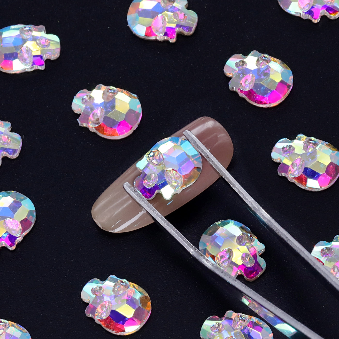 Skull Shape Crystal AB Flat Back Fancy Rhinestones