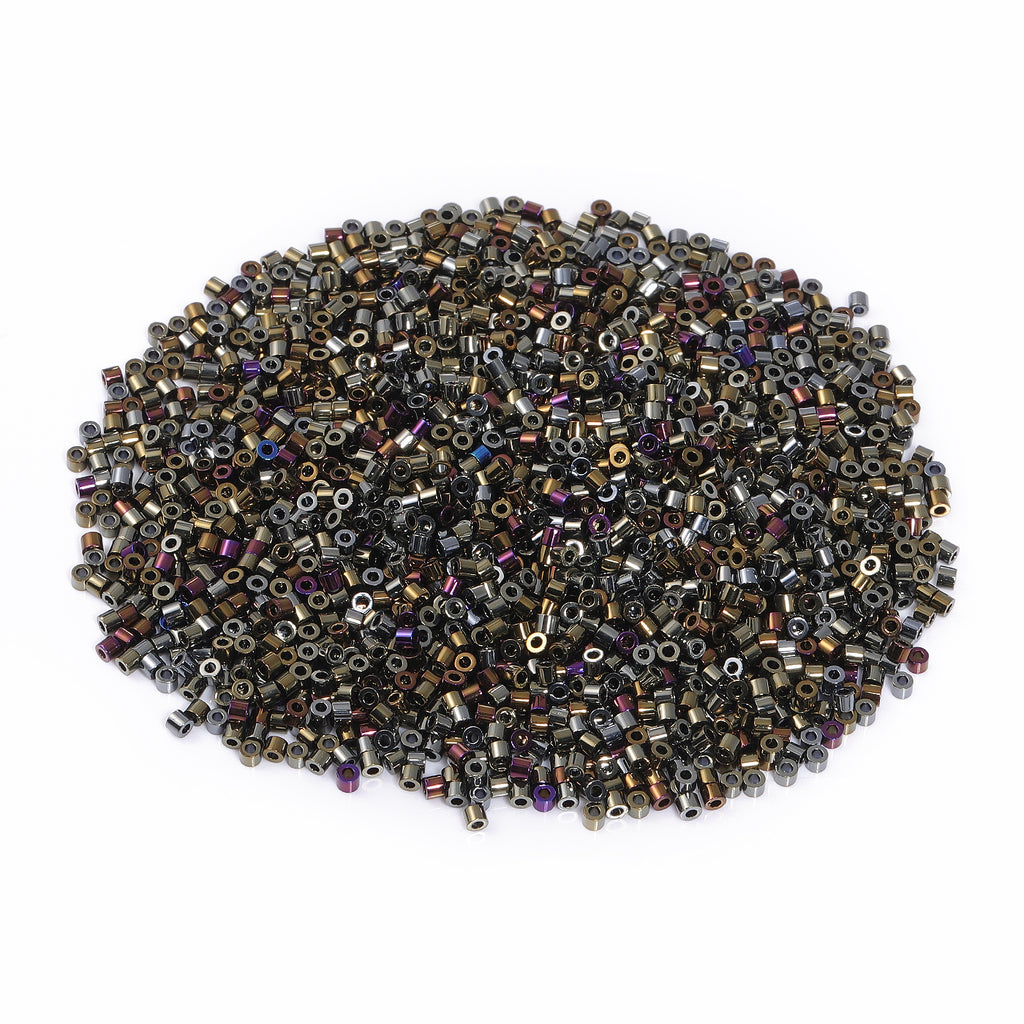Metallic Luster Mixed Color Hight Quality Glass Cylinder Seed Beads 1.6 MM Size JS3006 WholesaleRhinestone