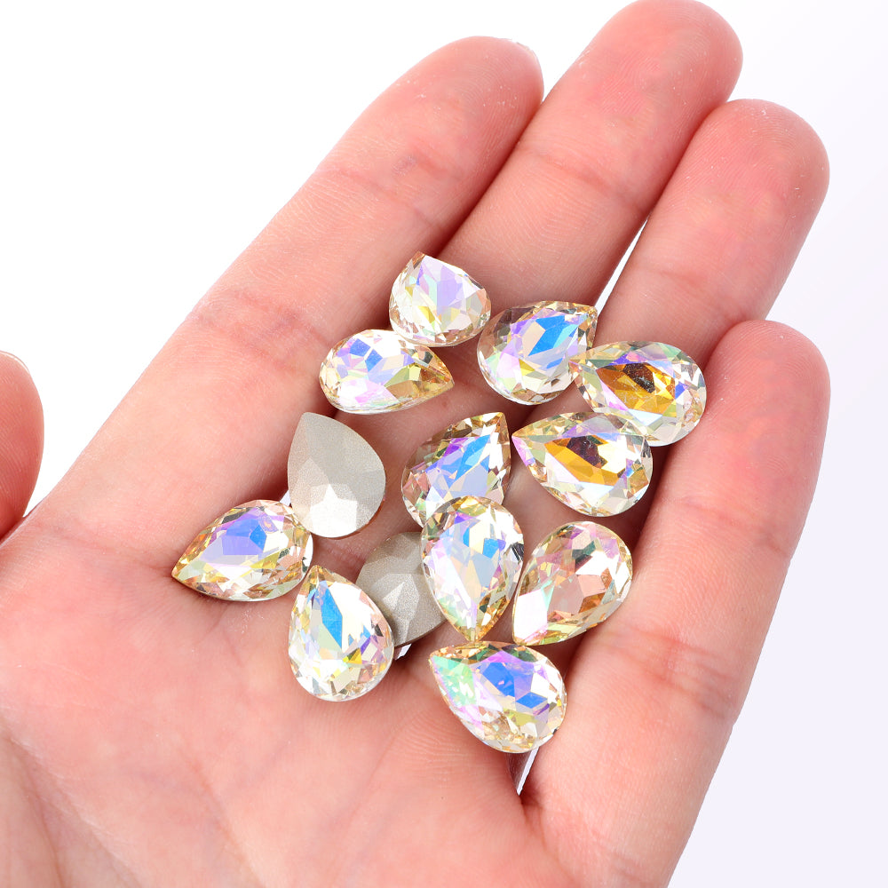 Paradise Shine Pear Shape High Quality Glass Pointed Back Fancy Rhinestones Secondary image