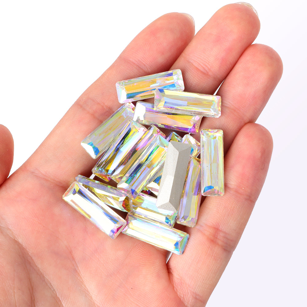 Crystal AB Princess Baguette Shape High Quality Glass Pointed Back Fancy Rhinestones WholesaleRhinestone