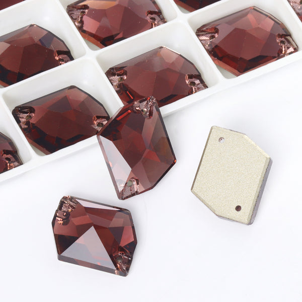 Burgundy Cosmic Shape High Quality Glass Sew-on Rhinestones WholesaleRhinestone