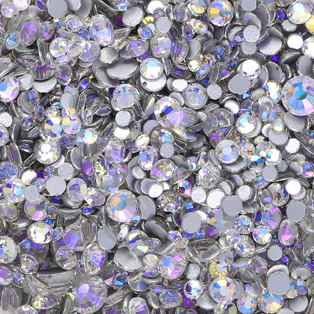 Mixed Sizes Starry Sky Glass FlatBack Rhinestones For Nail Art Silver Back Secondary image