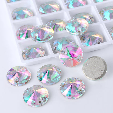Crystal Phantom Rivoli  Shape High Quality Glass Sew-on Rhinestones