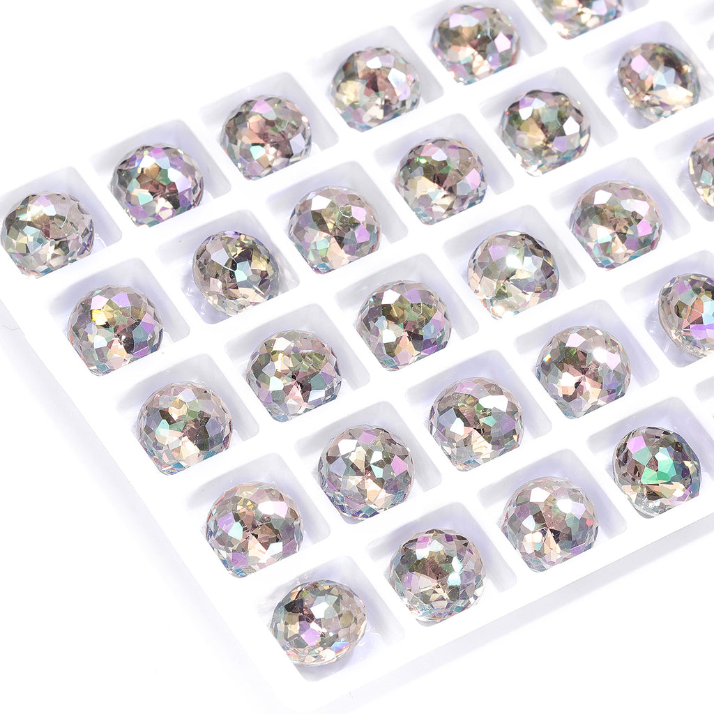 Ghost Light Dome Round Shape High Quality Glass Pointed Back Fancy Rhinestones WholesaleRhinestone