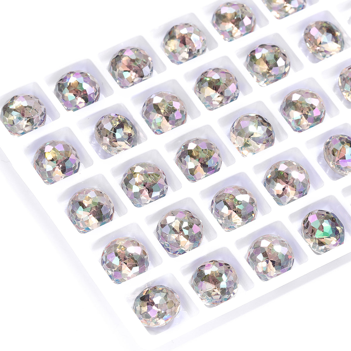 Ghost Light Dome Round Shape High Quality Glass Pointed Back Fancy Rhinestones WholesaleRhinestone