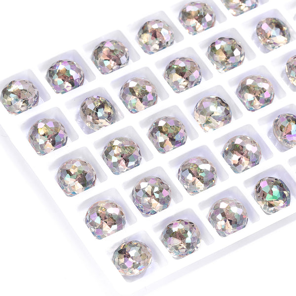Ghost Light Dome Round Shape High Quality Glass Pointed Back Fancy Rhinestones WholesaleRhinestone