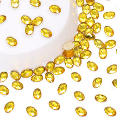 Oval Shape Citrine Flat Back Fancy Rhinestones