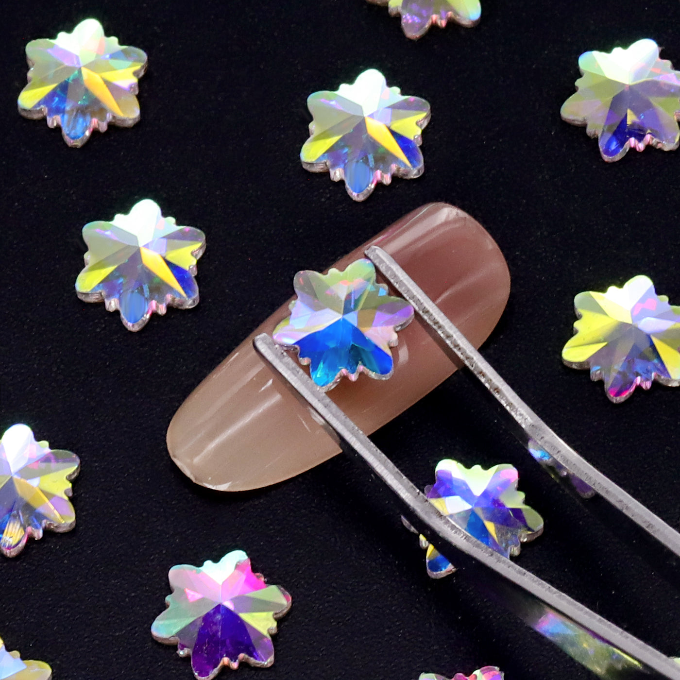 Edelweiss Shape Crystal AB Flat Back Fancy Rhinestones Secondary image