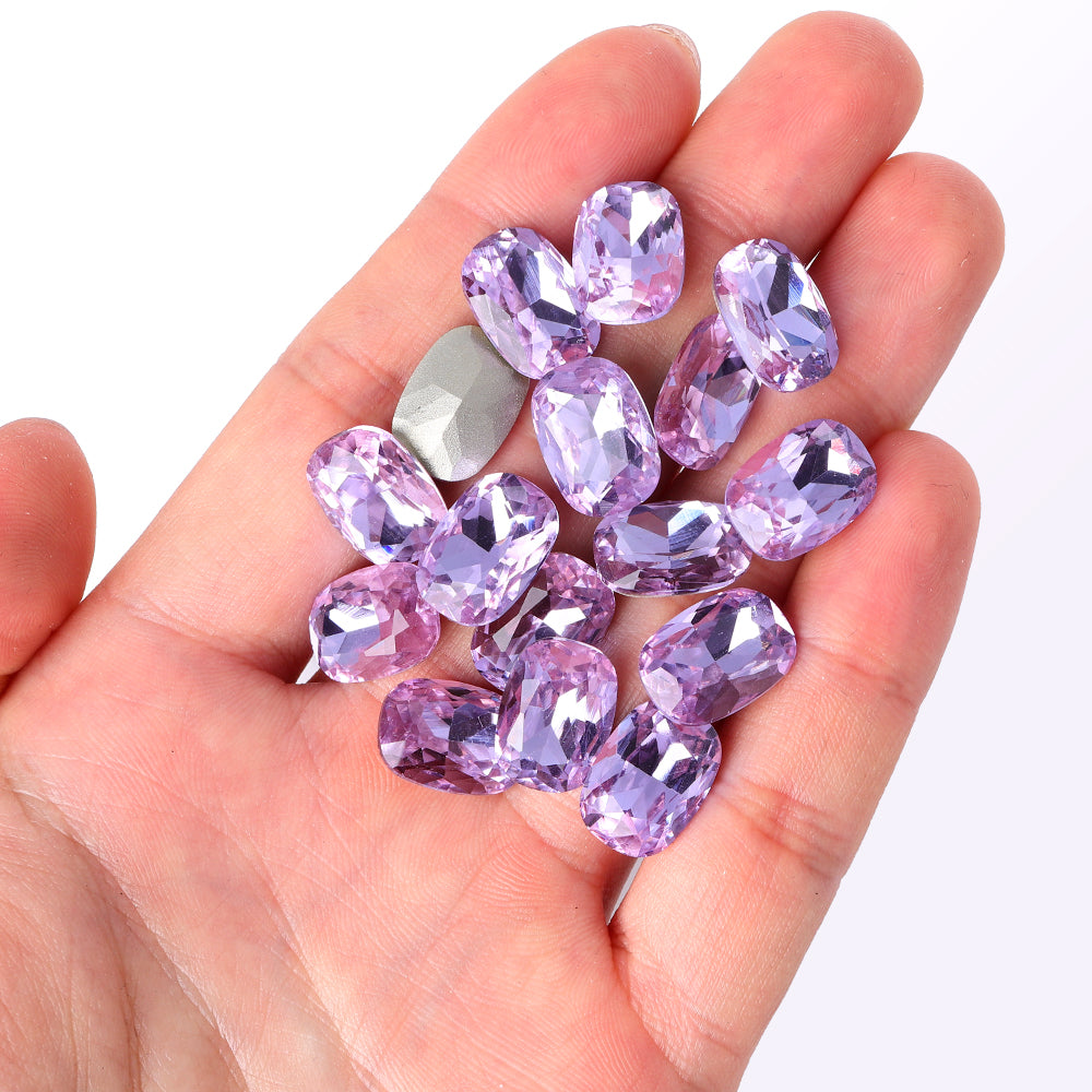 Violet Cushion Shape High Quality Glass Pointed Back Fancy Rhinestones Secondary image
