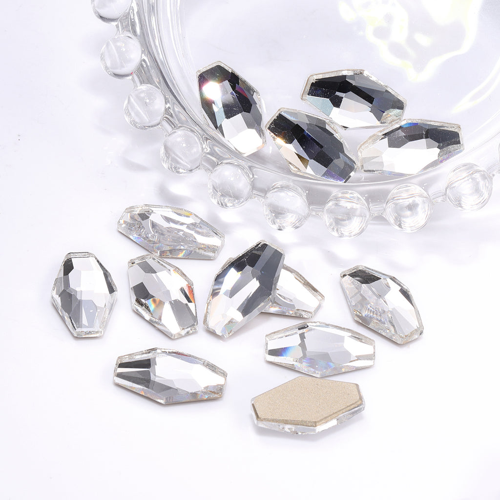 Crystal Hexagon Shape High Quality Glass Beveled Flat Back Rhinestones WholesaleRhinestone