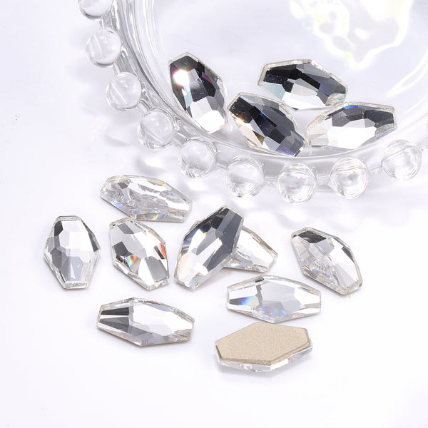 Crystal Hexagon Shape High Quality Glass Beveled Flat Back Rhinestones WholesaleRhinestone
