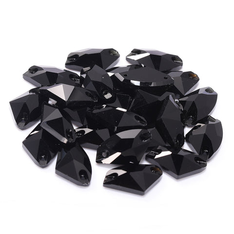 Jet Galactic Shape High Quality Glass Sew-on Rhinestones Secondary image
