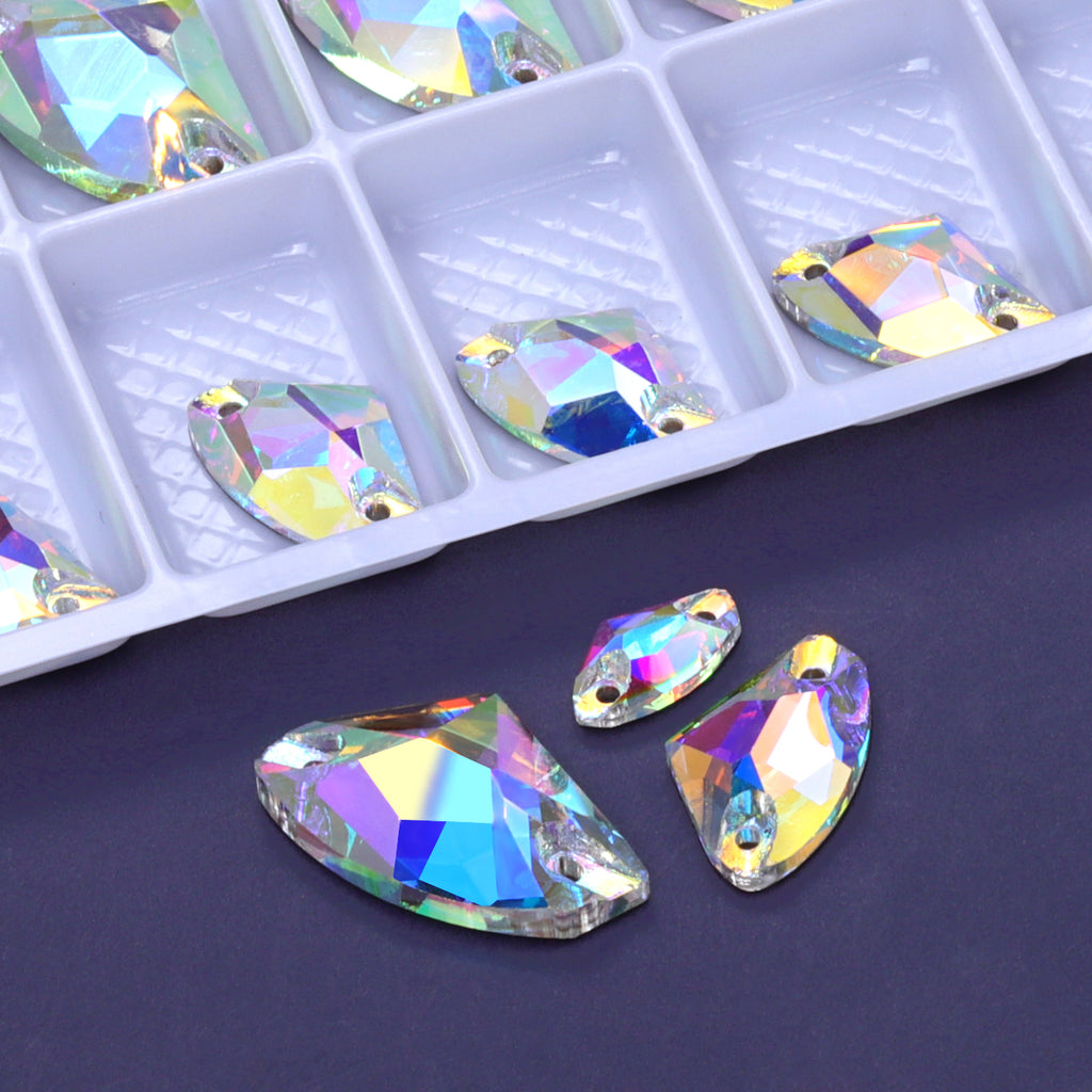 Mixed Sizes Crystal AB Galactic Shape High Quality Glass Sew-on Rhinestones WholesaleRhinestone