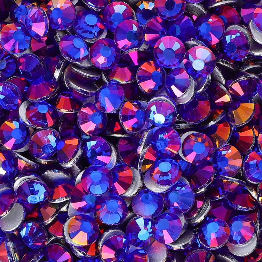 Sapphire lysglass flatback rhinestones sølv rygg Secondary image