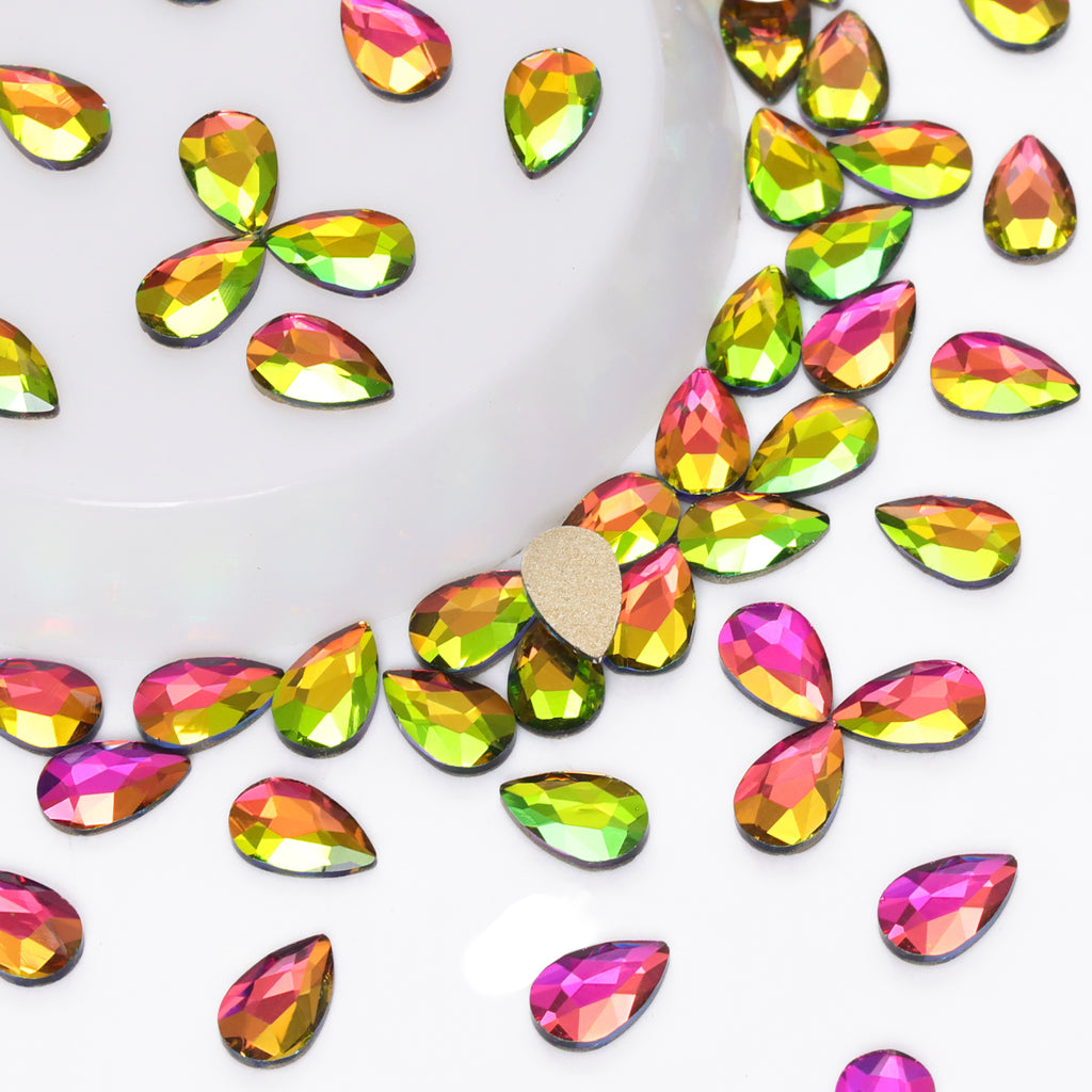 Raindrop Shape Rainbow Flat Back Fancy Rhinestones WholesaleRhinestone
