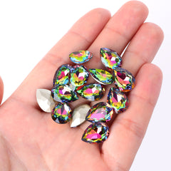 Vitrail Medium Pear Shape High Quality Glass Pointed Back Fancy Rhinestones