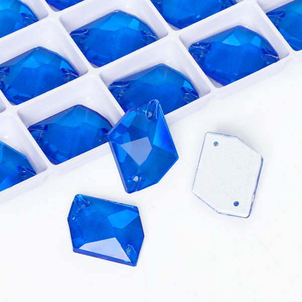 Electric Neon Sapphire Cosmic Shape High Quality Glass Sew-on Rhinestones WholesaleRhinestone