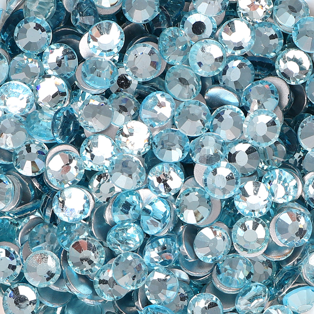 Crushed Ice Blue Glass FlatBack Rhinestones Silver Back Secondary image