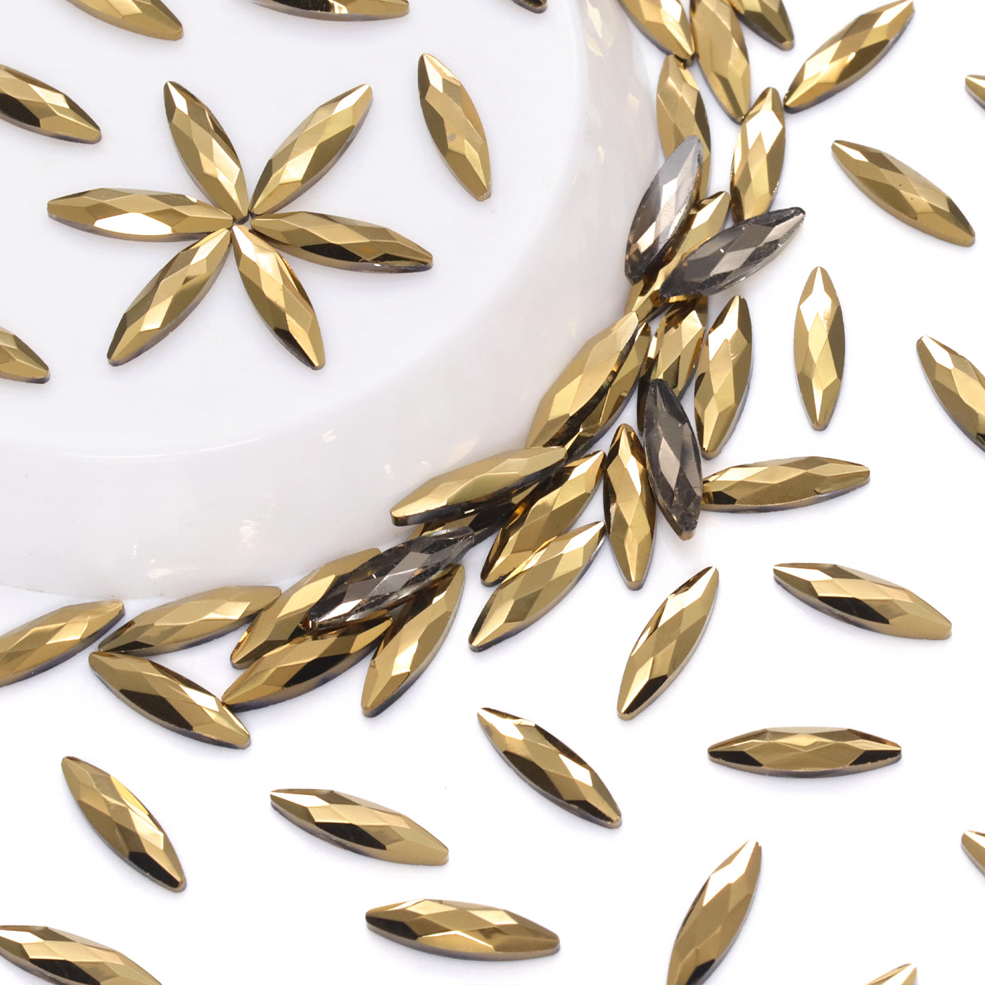 Navette Shape Aurum Flat Back Fancy Rhinestones WholesaleRhinestone