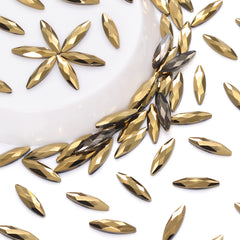 Navette Shape Aurum Flat Back Fancy Rhinestones WholesaleRhinestone