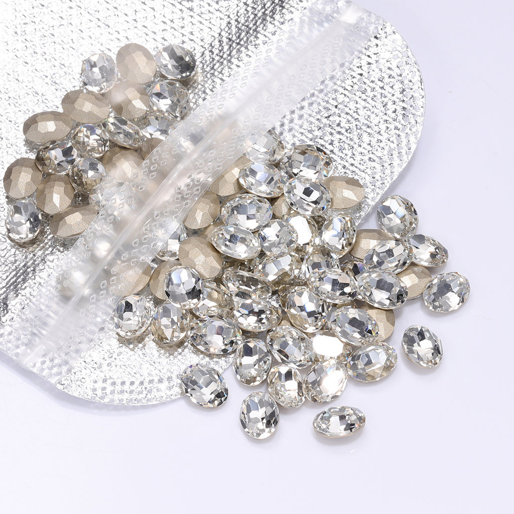 Crystal Oval Shape High Quality Glass Pointed Back Fancy Rhinestones WholesaleRhinestone
