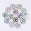 Mixed Colors Round Shape Silver Plated High-Quality Sew-on Alloy Charms Inlaid Cubic Zirconia WholesaleRhinestone