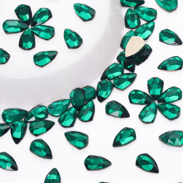 Shield Shape Dark Green Flat Back Fancy Rhinestones WholesaleRhinestone