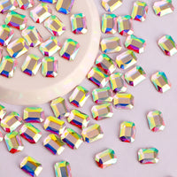 Octagon Shape Crystal AB Flat Back Fancy Rhinestones