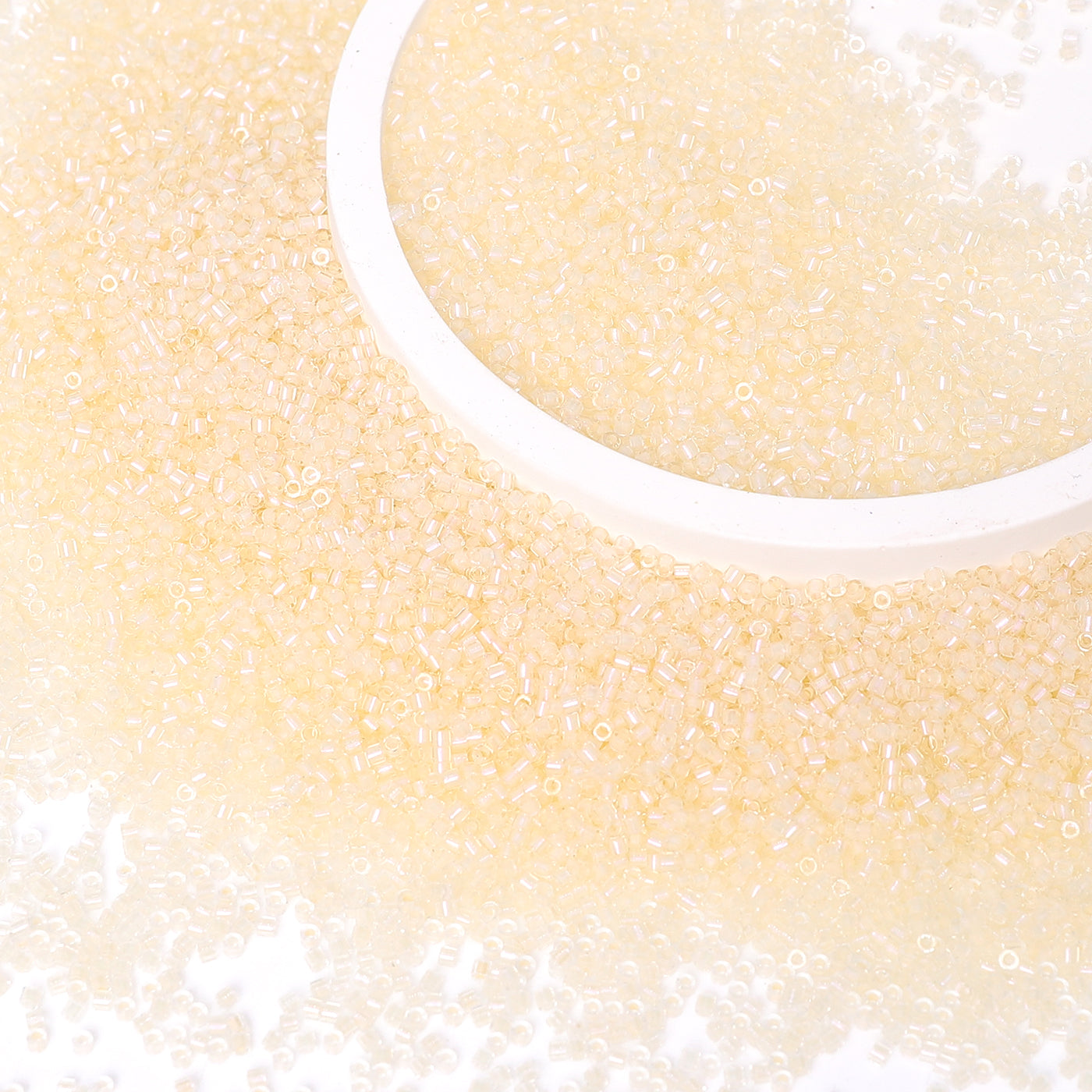 Transparent Color Lined Ivory Hight Quality Glass Cylinder Seed Beads 1.6 MM Size DJS5002 Secondary image