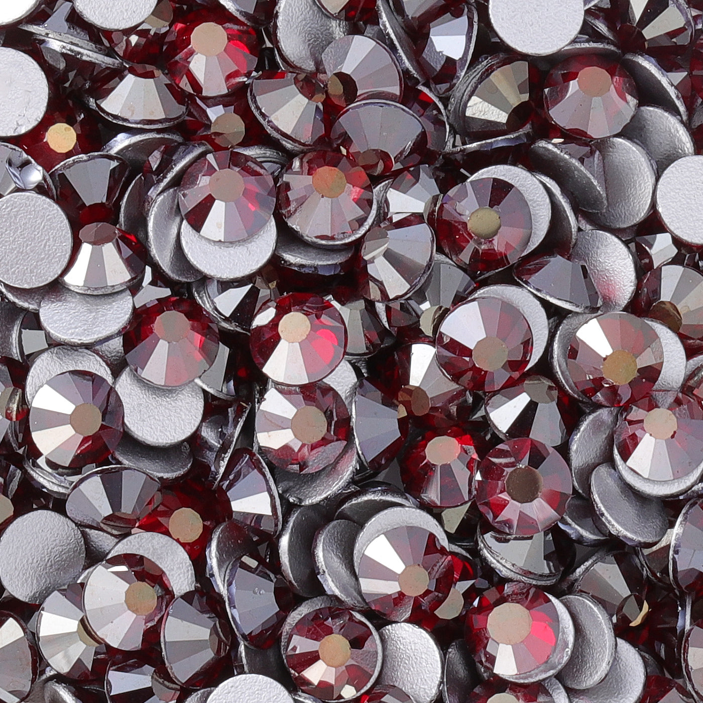 Star Dark Siam Glass FlatBack Rhinestones Silver Back Secondary image