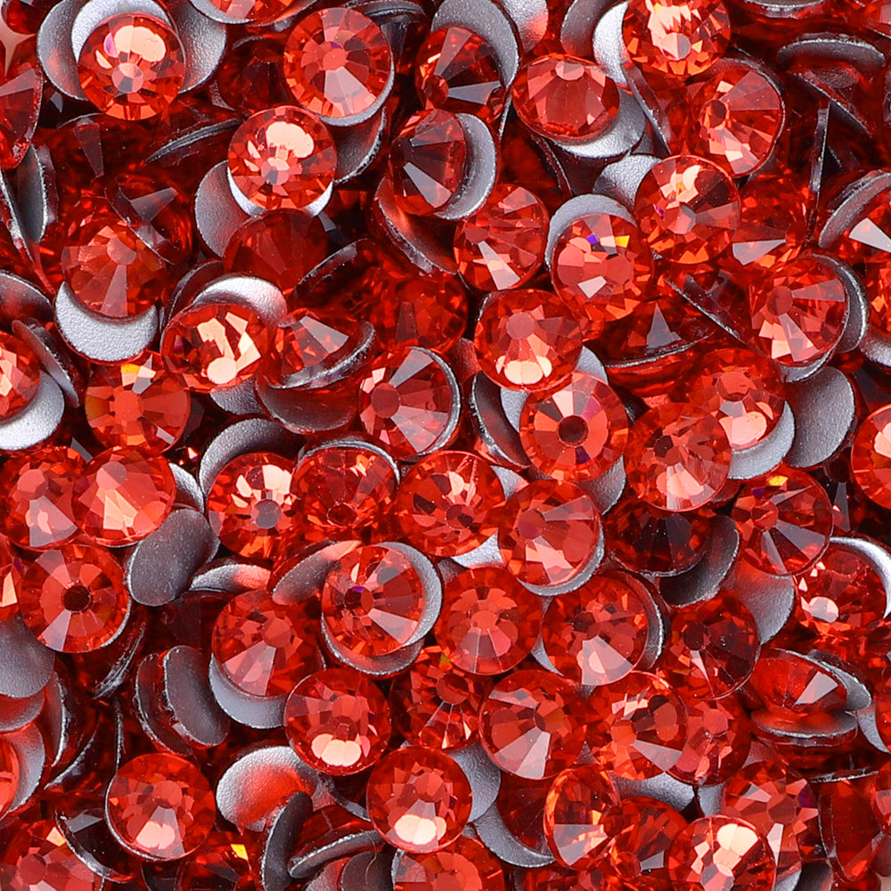 Padparadscha Glass Flat Back Rhinestones Silver Back Второстепенное изображение товара