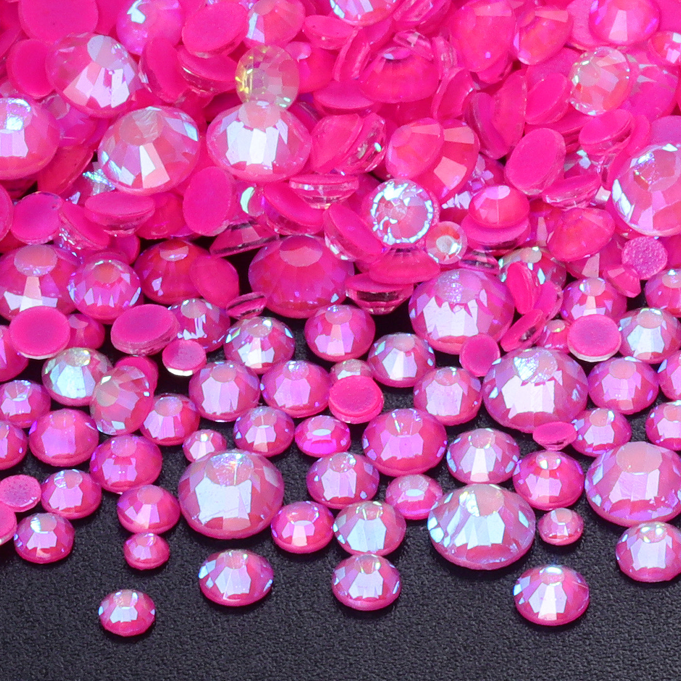 Mixed Sizes Mocha Shimmer Rose Glass Flat Back Rhinestones For Nail Art Secondary image
