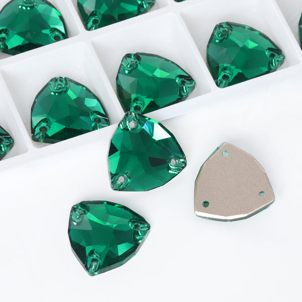 Emerald Trilliant Shape High Quality Glass Sew-on Rhinestones WholesaleRhinestone
