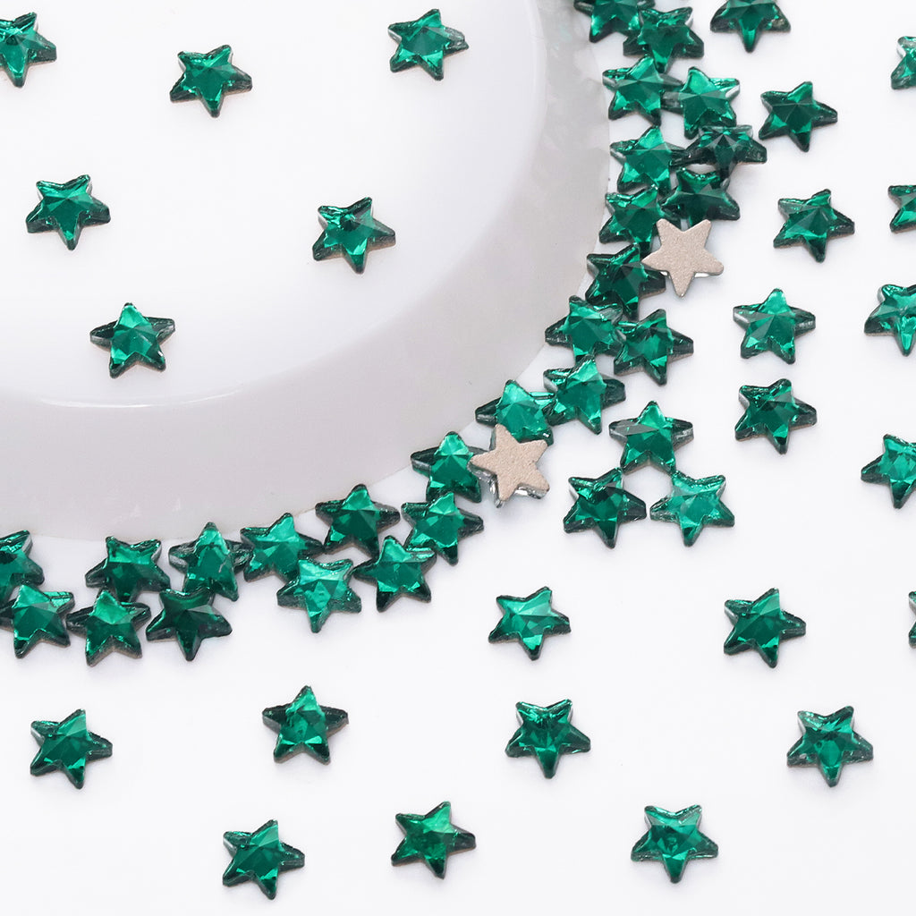 Star Shape Dark Green Flat Back Fancy Rhinestones WholesaleRhinestone