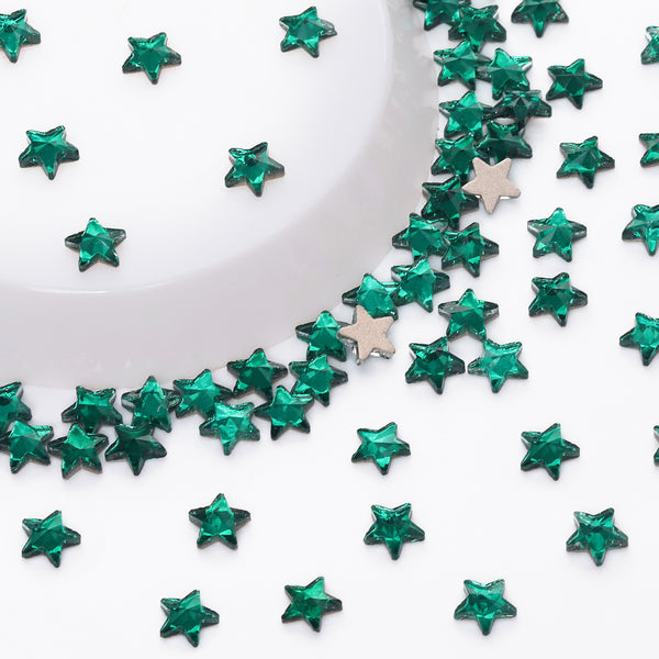 Star Shape Dark Green Flat Back Fancy Rhinestones WholesaleRhinestone