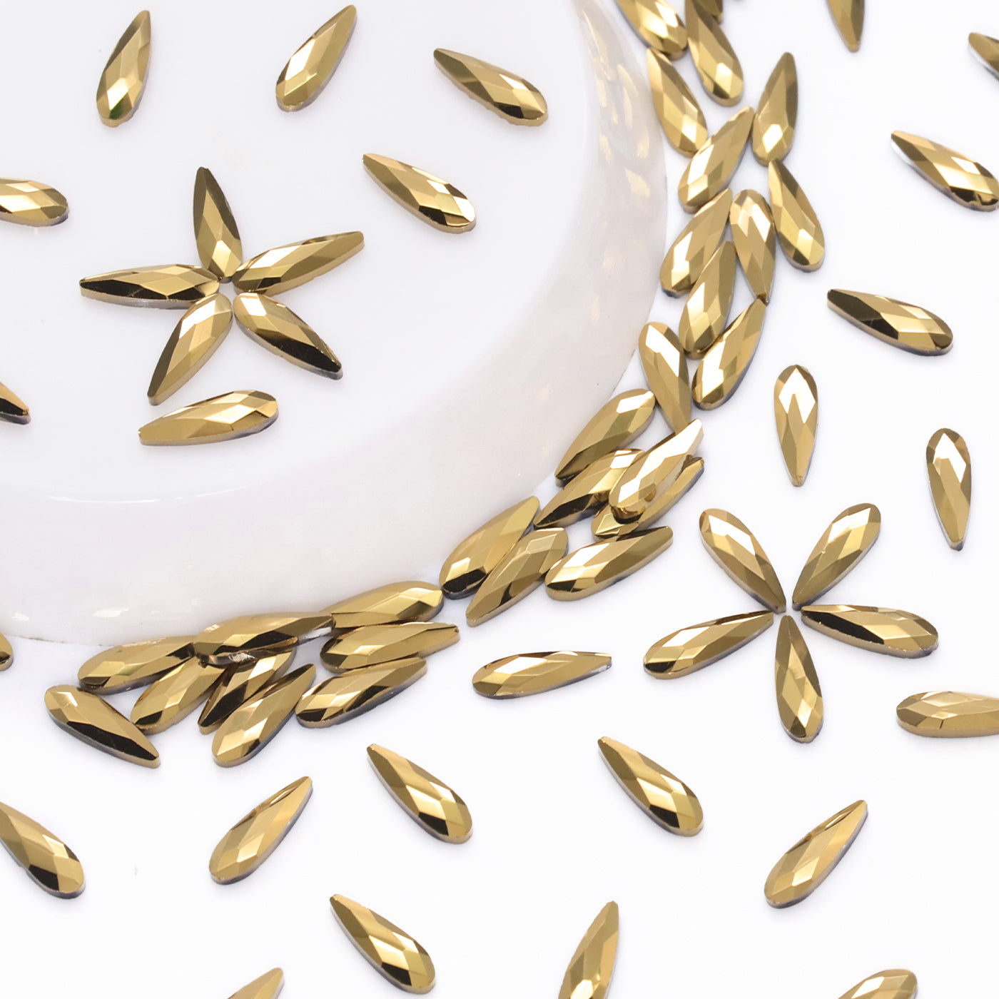 Raindrop Shape Aurum Flat Back Fancy Rhinestones WholesaleRhinestone