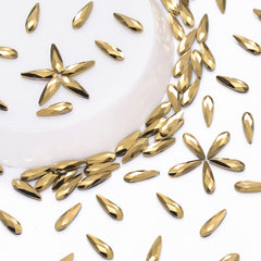 Raindrop Shape Aurum Flat Back Fancy Rhinestones WholesaleRhinestone