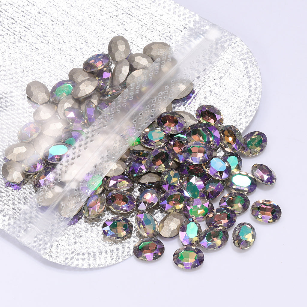 Ghost Light Oval Shape High Quality Glass Pointed Back Fancy Rhinestones