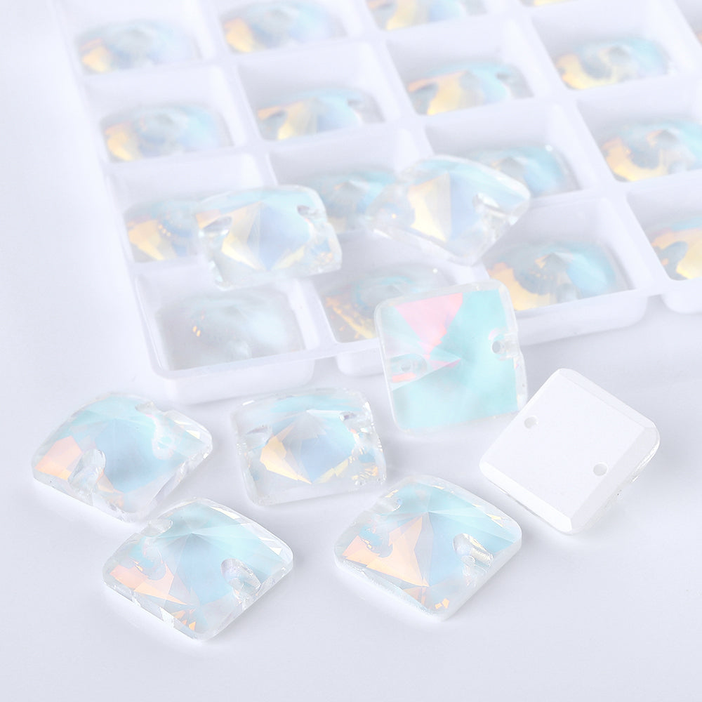 Crystal AM Rivoli Square Shape High Quality Glass Sew-on Rhinestones WholesaleRhinestone